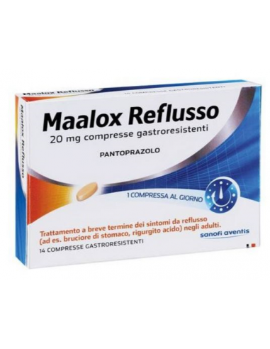 Maalox reflusso pantoprazolo 14 compresse 20mg