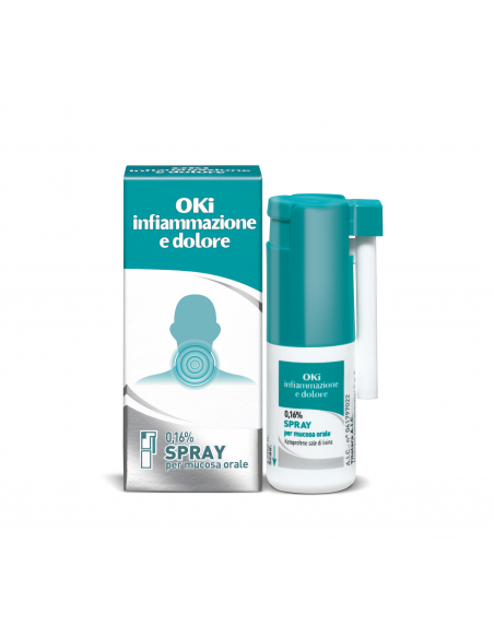 Oki gola spray per infiammazione e dolore 0,16% 15ml