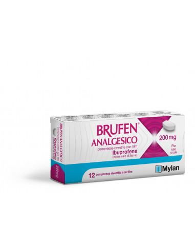 Brufen analgesico ibuprofene 12 compresse rivestite 200mg