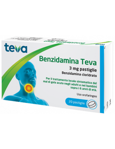 Benzidamina teva*20pastl 3mg