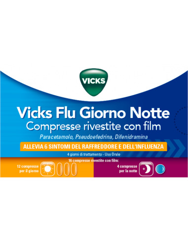 VICKS FLU GIORNO NOTTE*12 piu 4CPR