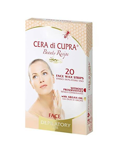 Cera di cupra strisce depilatorie viso 20 pezzi