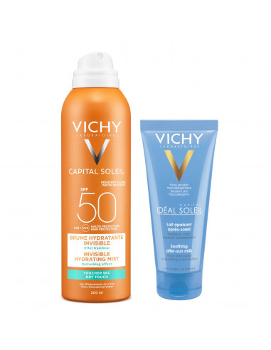 Vichy capital soleil spray invisibile spf 50effetto asciutto 200ml + doposole100ml