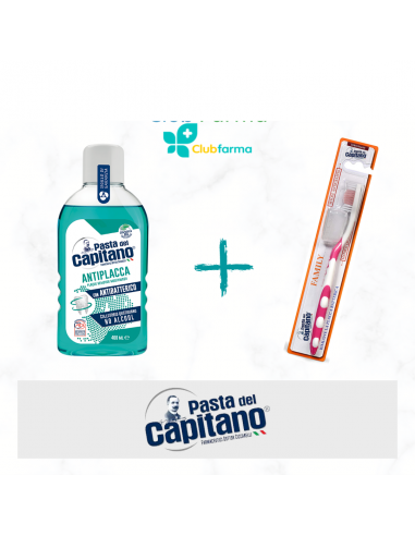 Pasta del capitano collutorio 400 ml + spazzolino family