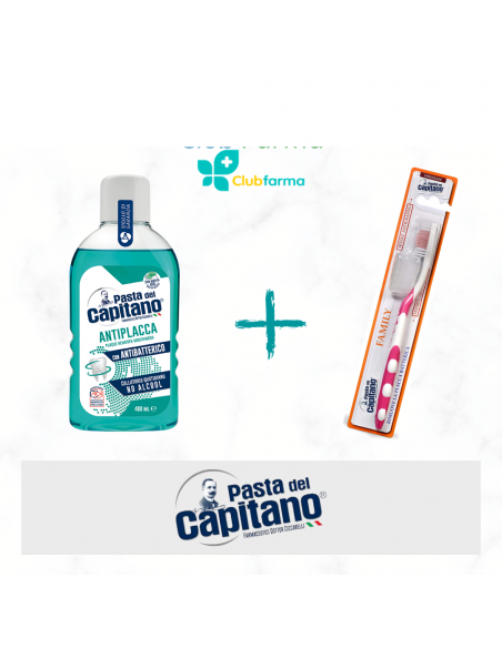 Pasta del capitano collutorio 400 ml + spazzolino family
