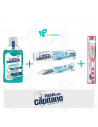 Pasta del capitano collutorio antiplacca 400 ml + dentifricio + spazzolino family