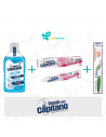 Pasta del capitano collutorio protezione 400 ml + dentifricio baking soda + spazzolino complete