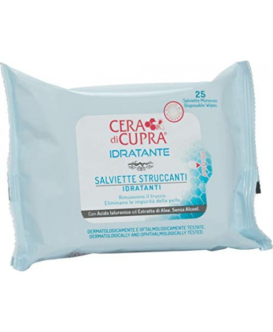 Cera di cupra salviette struccanti idratanti 25pezzi