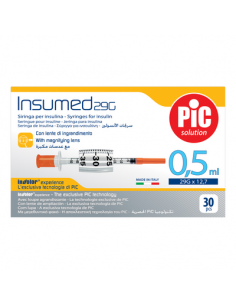 Pic insumed siringhe sterili 0,5ml gauge 29x12,7mm 30 pezzi