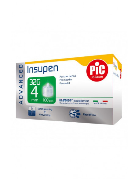 Pic insupen advanced ago per penna da insulina gauge 32x4mm 100 pezzi