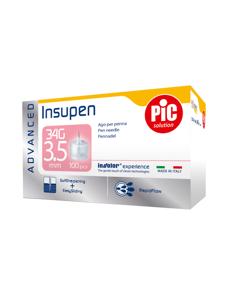 Pic insupen advanced ago penna da insulina gauge 34x3,5mm 100 pezzi