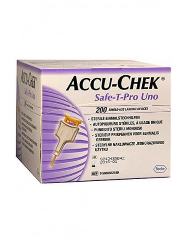 Roche accu-chek safe t-pro uno pungidito sterile 200pezzi