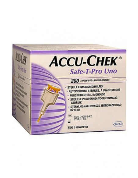 Roche accu-chek safe t-pro uno pungidito sterile 200pezzi