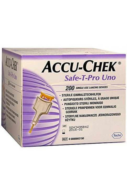 Roche accu-chek safe t-pro uno pungidito sterile 200pezzi