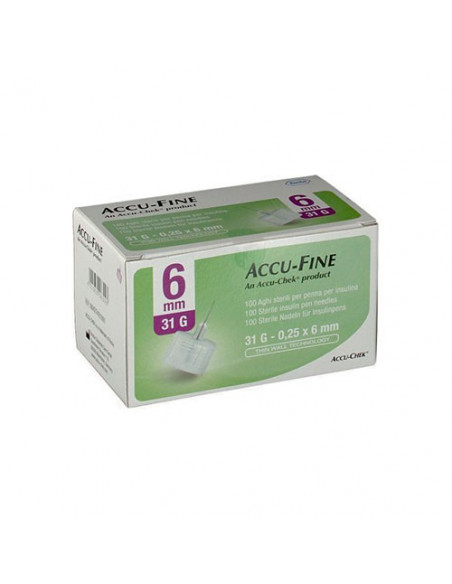 Roche accu-fine ago penna per insulina gauge31x6mm 100 pezzi