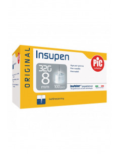 Pic insupen original ago penna per insulina gauge32x8mm 100 pezzi
