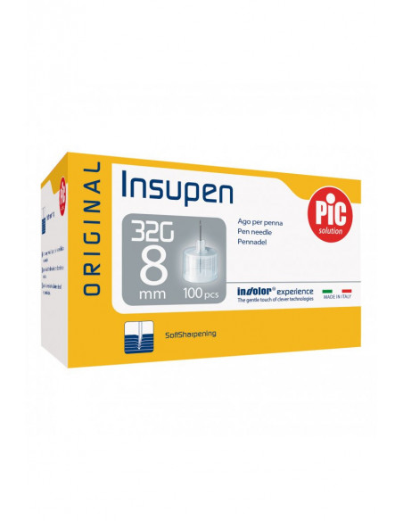 Pic insupen original ago penna per insulina gauge32x8mm 100 pezzi