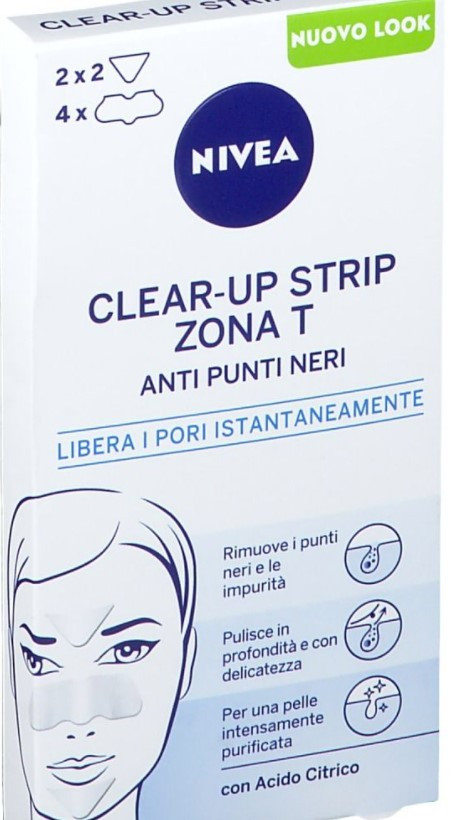 Nivea viso clear-up strip zona t cerotto naso-fronte-mento