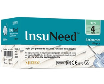Insuneed g31 4mm ago penna per insulina 100 aghi