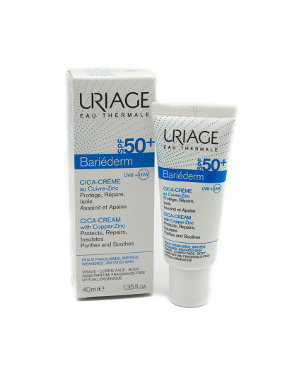Uriage bariederm cica-crema protettiva riparatrice spf50+ 40ml