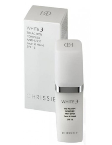 Christies white 3 tri-action trattamento anti-macchie viso mani spf15