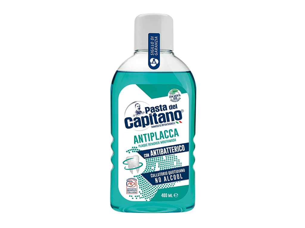 Image of Pasta del capitano collutorio antiplacca e antibatterico gusto menta 400ml cod085