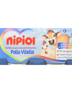 Nipiol omogeneizzato vitello e pollo 4vasettix80g