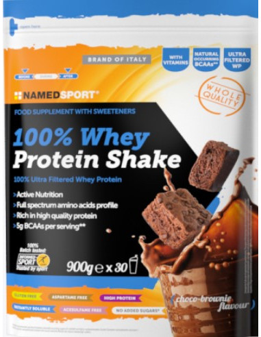 Named sport 100% whey protein shake choco brown integratore proteico 900gx30