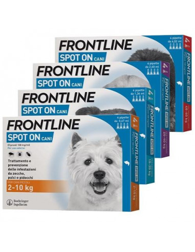 Frontline spoton 4pipette cani da 2-10kg antiparassitario
