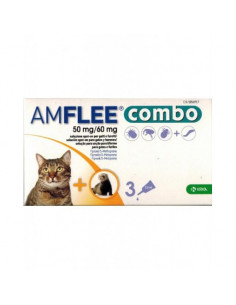 Amflee combo 3 pipette 50mg/60mg antiparassitario per gatti e furetti