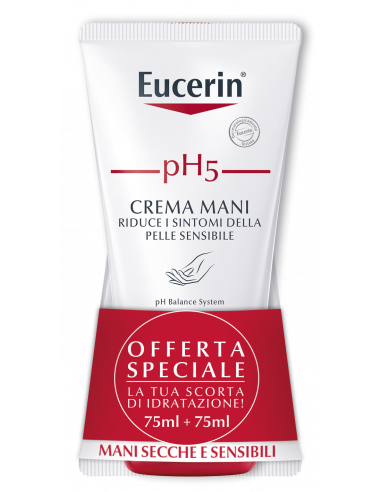 Eucerin crema mani bipacco ph5 (75ml+75ml)