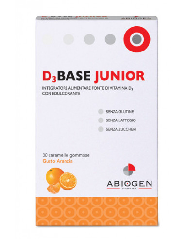 D3base junior vitamina d 30 caramelle gommose arancia