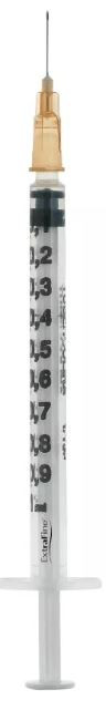 Image of Siringa per insulina extrafine tub 1ml 100 ui ago removibile 26 gauge 0,45x12 mm 1 pezzo cod085