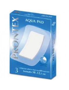 Garza compressa prontex aqua pad 10x12,5 cm 3 pezzi