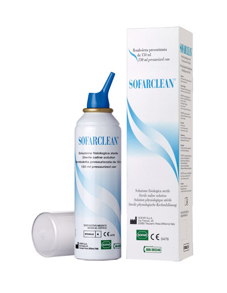 Soluzione fisiologica sofarclean 150ml in bomboletta pressurizzata