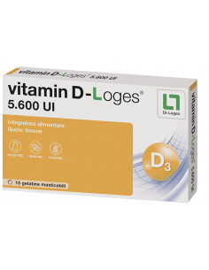 Vitamin d-loges 15 gelatine masticabili gusto limone