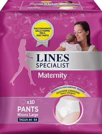Image of Lines specialist maternity mutandina assorbente per perdite post parto misura large 10 pezzi cod085