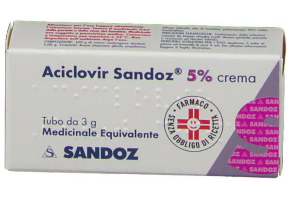 Aciclovir sandoz crema 5% 3g