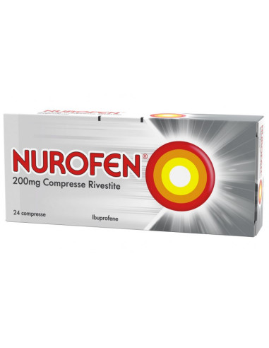 Nurofen ibuprofene compresse contro mal di testa e dolori lievi o moderati 12+ anni 24 compresse rivestite 200mg