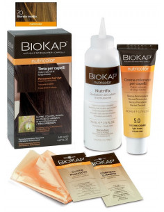Biokap nutricolor 7,0 biondo medio tinta tubo + flacone
