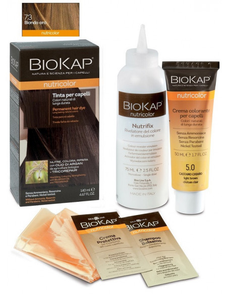 Biokap nutricolor 7,3 new biondo oro tinta tubo + flacone