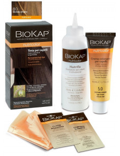 Biokap nutricolor 8,0 new biondo chiaro tinta tubo + flacone