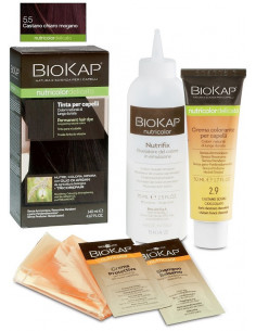 Biokap nutricolor delicato 5,50 castano chiaro mogano tinta tubo + flacone