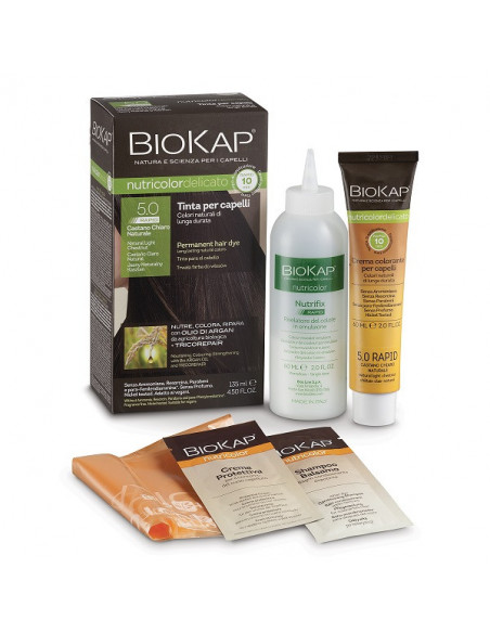 Bios line biokap nutricolor delicato rapid tinta 5,0 castano chiaro naturale 135 ml