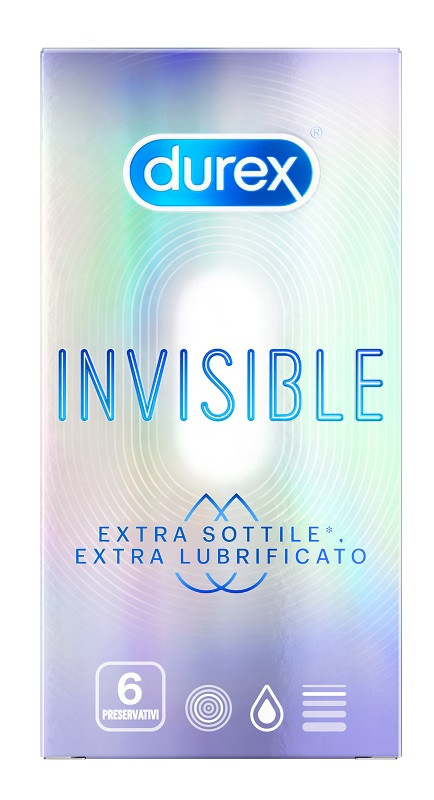 invisible extra lubrificati profilattici sottili 6 pezzi