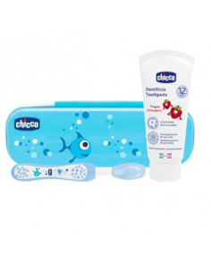 Chicco set dentale azzurro fluoro