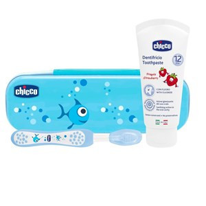 Chicco set dentale azzurro fluoro