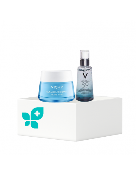 Vichy crema leggera viso 50ml + mineral 89 acqua termale 50ml