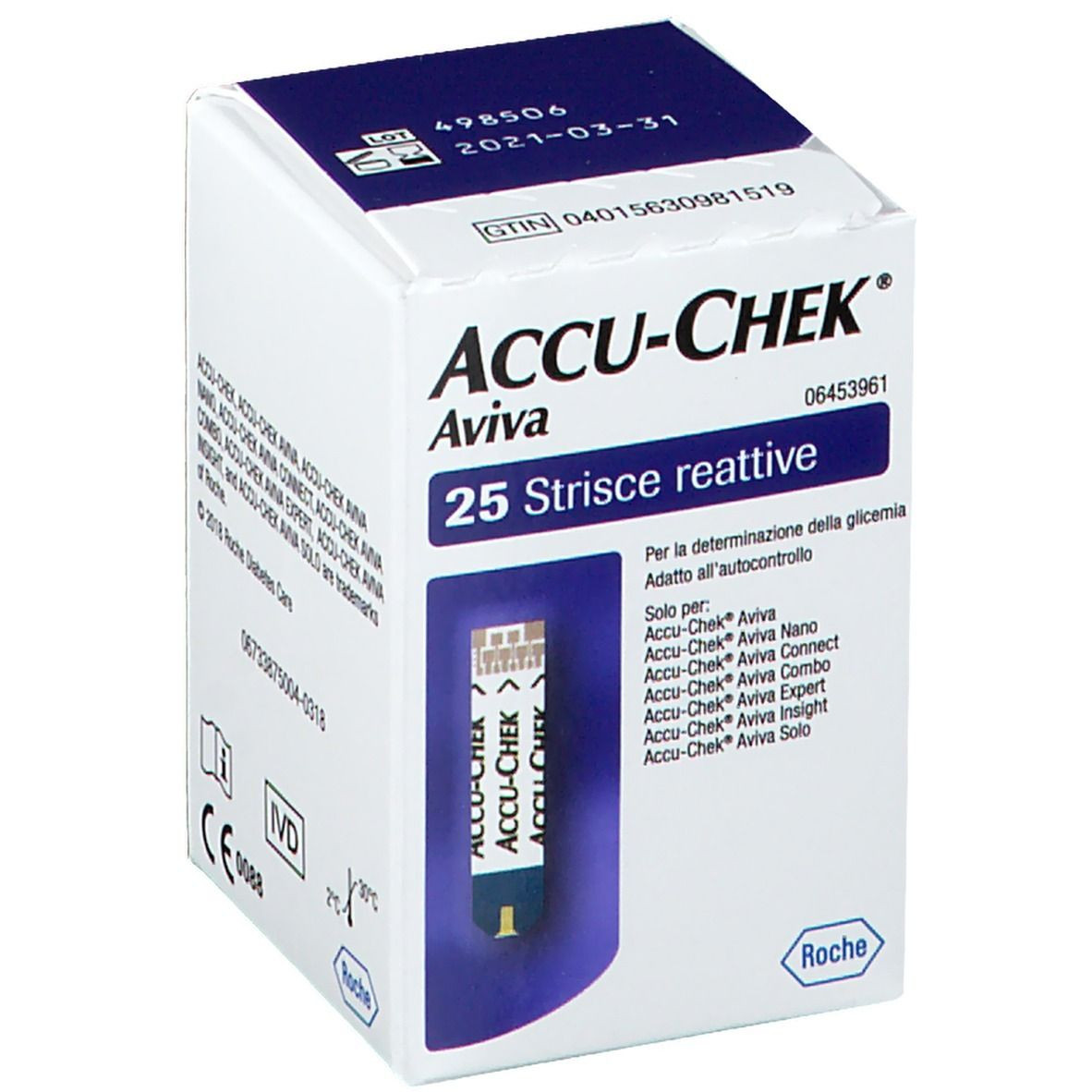 Roche accu-chek aviva 25 strisce reattive