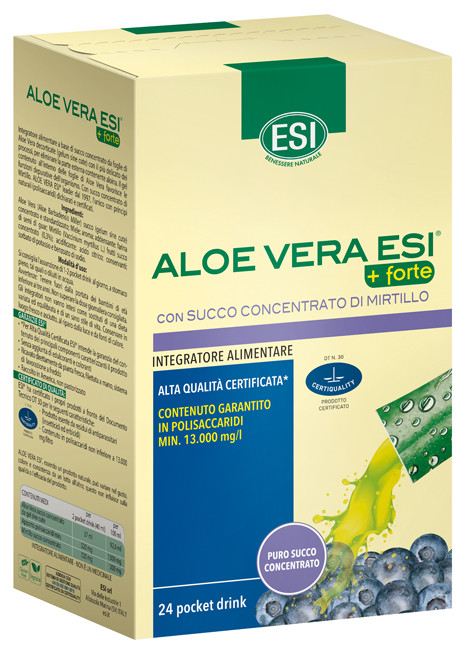 Image of Esi Aloe Vera pocket drink +Forte con succo concentrato di mirtillo per depurare l'organismo 24 stick cod085